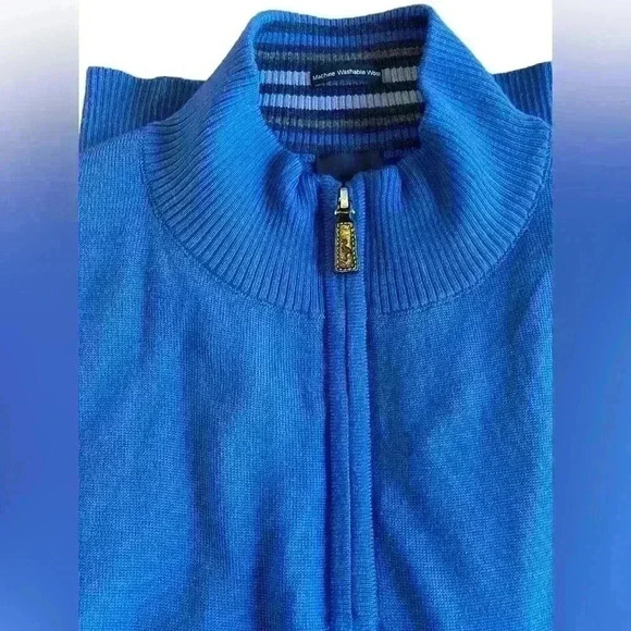 Set of 2 TailorByrd 1/4 Zip Washable Wool Blue Men’s Sweaters Size XL Royal/Navy - Picture 6 of 16